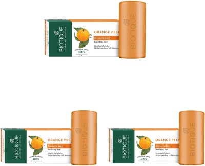 BIOTIQUE Orange Peel Renewing Soap 150 g (Pack of 3)(3 x 50 g)