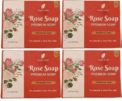 Lushleaf Rosa Soap Rose Petals, Brightening, Moisturizing Face pack(4 x 100 g)