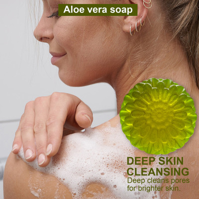 Groovy Aloe Vera Soap with Activated Charcoal for Detoxification(100 g)