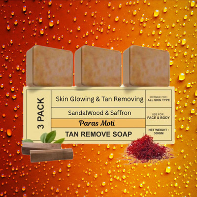 PARAS MOTI Magic Glow Sandalwood & Saffron Glow Soap Bar Deep Cleansing Care (Pack of 3)(3 x 100 g)