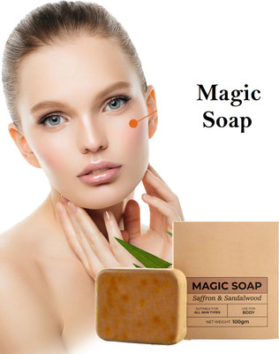Sheny Magic soap for homeTan Removal Handmade Chandan & Kesar Soap | Paraben-Free(100 g)