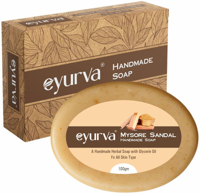 eyurva mysore sandal handmade herbal soap with glycerine oil(100 g)