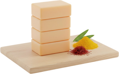 Chhaydo Herbal Saffron Kesar Handmade Natural Fairness Soap for Glow & Bright Skin(4 x 100 g)