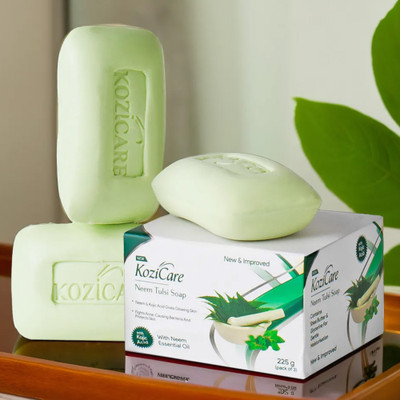 Kozicare Skin Whitening Soap | Neem Tulsi Soap | Kojic Acid Soap | Body Tan Removal Soap(3 x 75 g)