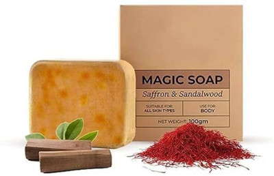 NARMARA Magic Soap Sandal Wood And Saffron for DeTan and Brightening Skin(100 g)