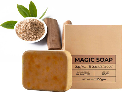 AGLEY Tan Removal Handmade Chandan & Kesar Soap | Paraben-Free(100 g)