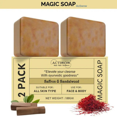 ACTIWOW Magic Soap Herbal Touch Bar with Neem and Multani Mitti 2Pcs(2 x 100 g)