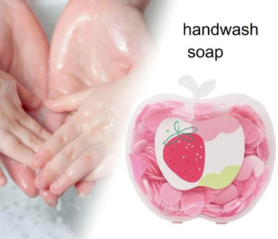 FRAILENO Paper Soap in apple shape Plastic Box Clean Soft Bath for Travel (Pack of 1(10 g)