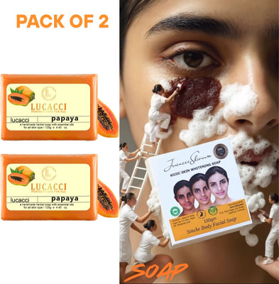 Lucacci Soap & Glutathione Soap | Body Tan Removal Soap | Bath Soap for Men & Women(2 x 100 g)