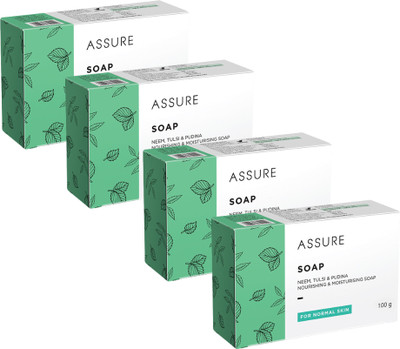 ASSURE Soap Neem, Pudina and Tulsi Soap ( Nourishing & Moisturizing )(4 x 100 g)