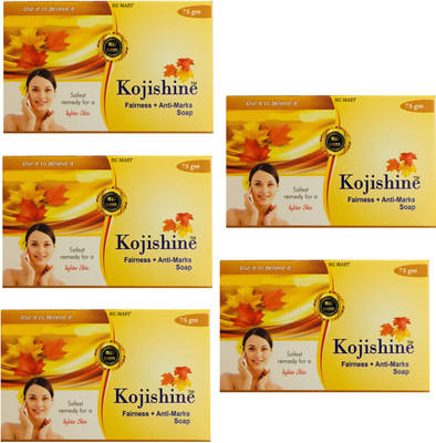NG MART KOJISHINE FAIRNESS & ANTI MARKS SOAP FOR BRIGHTER SKIN PACK OF - 5(5 x 75 g)