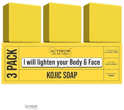 ACTIWOW Kojic Soap Deep Cleansing Glow Bar 4PCS(4 x 100 g)