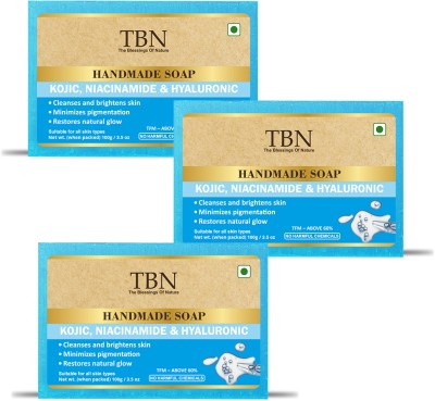 TBN Face Soap with Kozic, Niacinamide & Hyaluronic for Skin Brightening, Pigment(3 x 100 g)