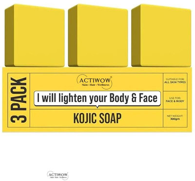 ACTIWOW Kojic Soap with Tan Removal Formula 3PCS(3 x 100 g)
