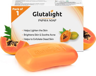 Glutalight Papaya Soap with Glutathione for Brightening, Even Tone & DeTan(100 g)