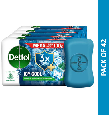 Dettol Icy Cool Bathing Soap Bar With 2x Menthol (case pack)(42 x 400 g)
