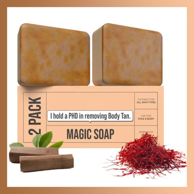 VIVAGLO Sandal Wood And Saffron Soap For Glowing & Refreshing Skin(2 x 100 g)