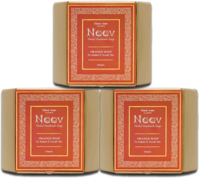 Neev Orange Soap For Radiant and Lustrous Skin (100gm)- Set Of 3(3 x 100 g)