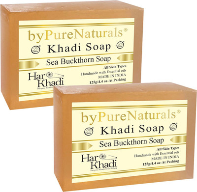byPurenaturals Hasthkar Sea Buckthorn Soap |Pack Of 2|(2 x 62.5 g)