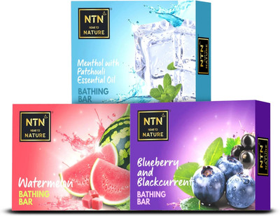 NTN Herbal Soaps - Blueberry Watermelon Menthol - Pack of 3(3 x 80 g)