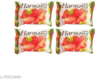 cezliar HARMONY STRAWBERRY SOAP WITH EXTRA MOISTURIZER MADE IN INDONESIA (PACK OF 4 )(4 x 75 g)