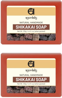 Ayurdaily NATURAL HANDMADE PREMIUM SHIKAKAI NOURISHING BODY SOAP(2 x 125 g)