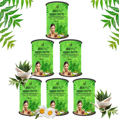 MIKRIV Natural Neem Patti Bathing Soap Bar – Herbal Antibacterial Skin Care Soap(6 x 100 g)
