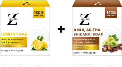 ZEROIC Lemon & Amla Soap Combo Skin Brightening & Oil Control Herbal Soap(2 x 200 g)