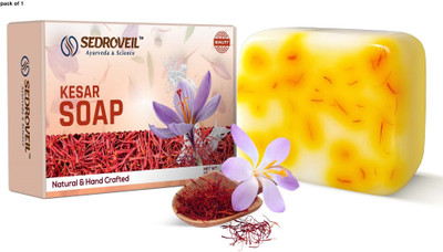 SEDROVEIL Kesar Soap | Natural & Handcrafted Saffron Bathing Bar | Ayurvedic Soap(95 g)