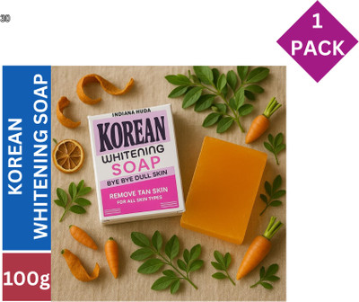 INDIANA HUDA Korean Brightening Soap 100g | Fair Glow Whitening Bar(100 g)