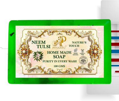 Pihaaru Neem Tulsi Healing Soap – Herbal Solution for Skin Issues (100g)'(100 g)