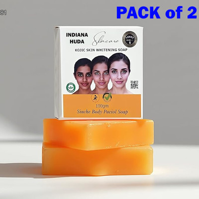 INDIANA HUDA Sinche Glow Soap Pack x2 | Natural Brightening Bar for Face and Body(2 x 100 g)