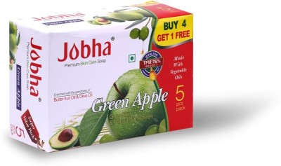 JOBHA Green Apple Soap with Butter Fruit and Olive Oil 375g(5 x 75 g)