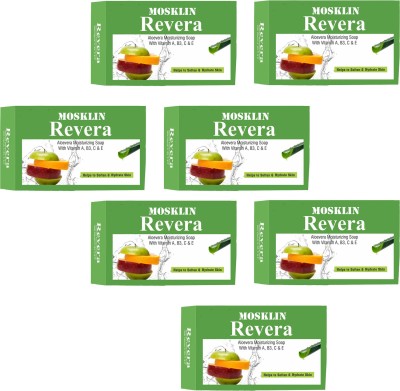 MOSKLIN REVERA ALOEVERA SKIN SOAP FOR MOISTUR ,SMOOTH & BRIGHTER SKIN PACK OF - 7(7 x 75 g)