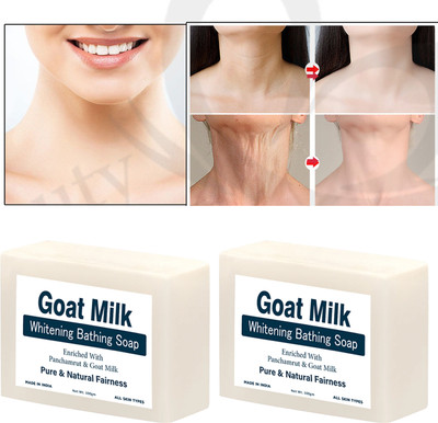 Velocius Enterprise Goat Milk Whitening Soap For Skin Brightening Natural Soap(2 x 100 g)
