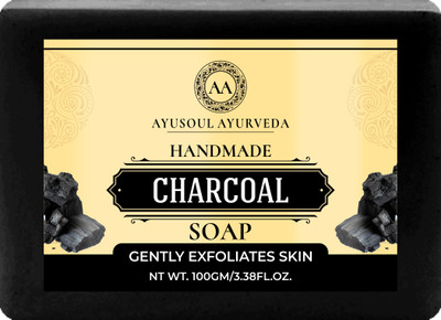 Ayusoul Ayurveda Natural Activated Charcoal Bath Soap(100 g)