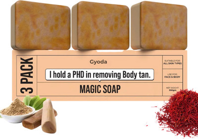 NOXUVO Magic ghr soap for detan | soaps magic soap original | soap tan removal face 86(3 x 66.67 g)