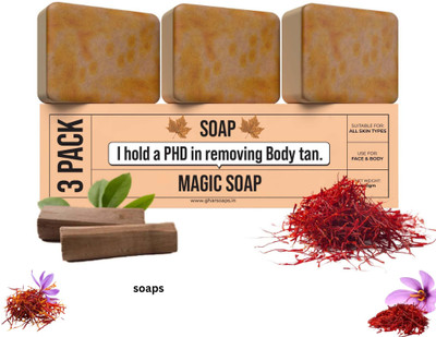 IMPACTSTRONG Magic Soap – Sandalwood & Saffron Glow Herbal Bath Bar(3 x 100 g)