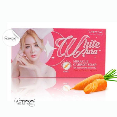 ACTIWOW White Aura Beauty Soap Anti-Aging for Luxurious Feel Carrot Formula A01(100 g)