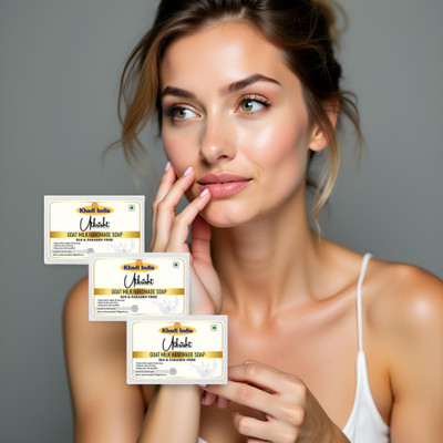 Utkrisht Ayurvedic Goat Milk Soap for Skin Glow Pack of 3(3 x 125 g)