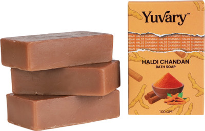 Yuvary Haldi Chandan Handmade Soap, Fights Acne & Pimple, All Skin Types(3 x 100 g)