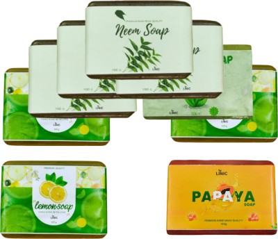 linic HERBAL NEEM SOAP(4), ALOE VERA(1), LEMON SOAP(3), PAPAYA SOAP(1)(9 x 100 g)