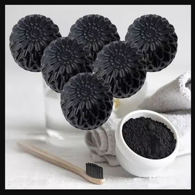 BadaHair Glycerine Charcoal soap Natural Handmade Soap(6 x 16.67 g)