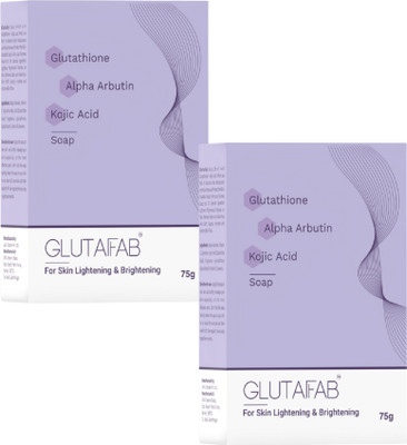Glutafab Soap with Glutathione, Kojic acid And Vitamin C & E For Skin Glowing & Bathing(2 x 75 g)
