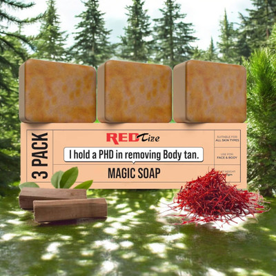 janat HGJN GharSoaps Wood And Saffron Soap For Glowing & Refreshing Skin(3 x 100 g)