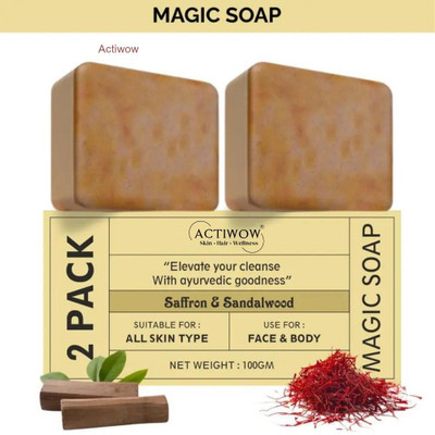 ACTIWOW Magic Soap Ocean Mineral Bar for Deep Nourishment and Skin Vitality 2Pcs(2 x 100 g)
