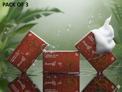 SkeenGlow L-Glutathione, Kojic Acid & Arbutin Soap for Safe and Gentle Whitening(3 x 75 g)