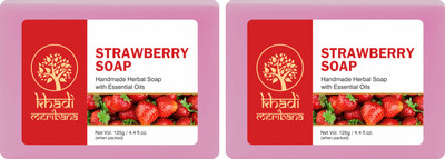 MeriBana Strawberry Handmade Bath Soap(2 x 125 g)