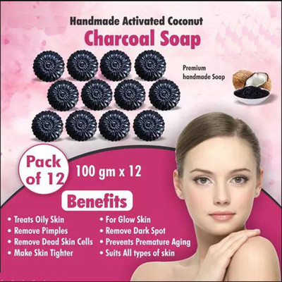 BadaHair activated charcoal soap on your skin (12 x 100 g)(12 x 100 g)