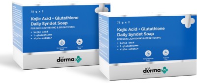 The Derma Co Kojic Acid + Glutathione Daily Syndet Soap with Kojic Acid, L-Glutathione(4 x 75 g)